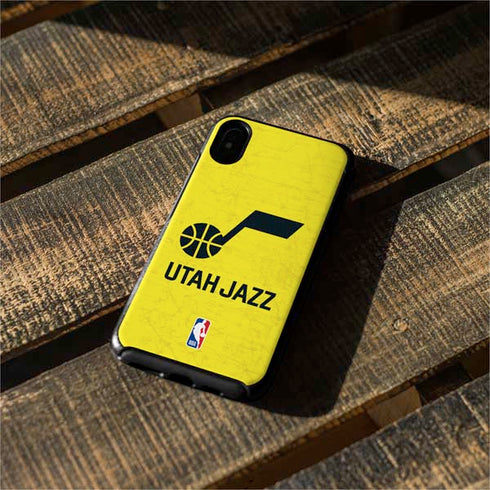 NBA Utah Jazz Yellow Texture Otterbox Symmetry iPhone Skin