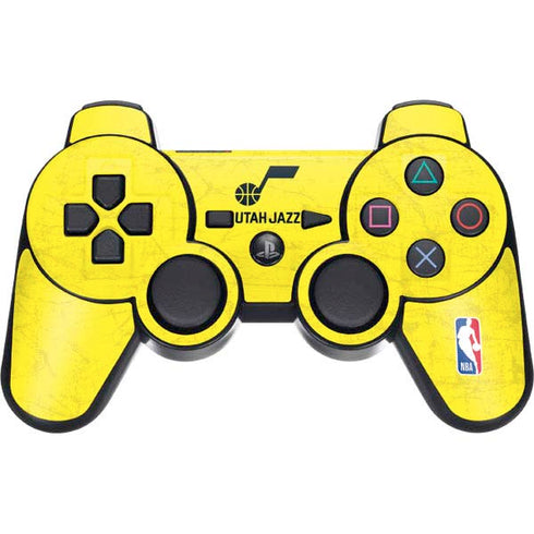 NBA Utah Jazz Yellow Texture PS3 Dual Shock wireless controller Skin