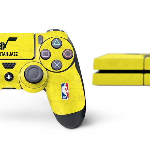 NBA Utah Jazz Yellow Texture PS4 Console and Controller Bundle Skin