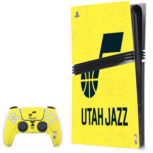 NBA Utah Jazz Yellow Texture PS5 Pro Bundle Skin