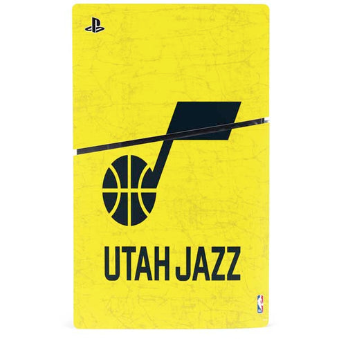 NBA Utah Jazz Yellow Texture PS5 Slim Digital Edition Bundle Skin