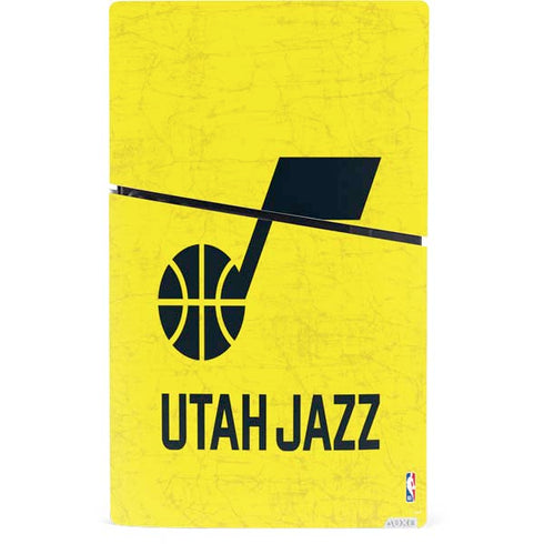 NBA Utah Jazz Yellow Texture PS5 Slim Digital Edition Console Skin