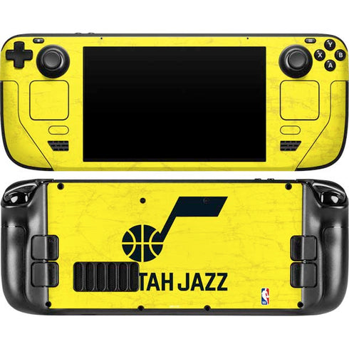 NBA Utah Jazz Yellow Texture Steam Deck Handheld Gaming Computer OLED Skin