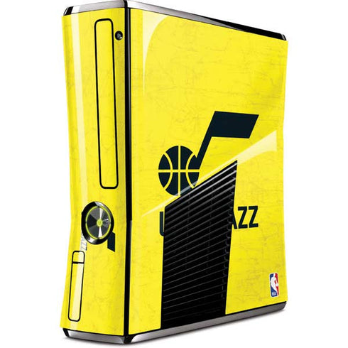 NBA Utah Jazz Yellow Texture Xbox 360 Slim (2010) Skin