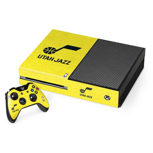 NBA Utah Jazz Yellow Texture Xbox One Console and Controller Bundle Skin