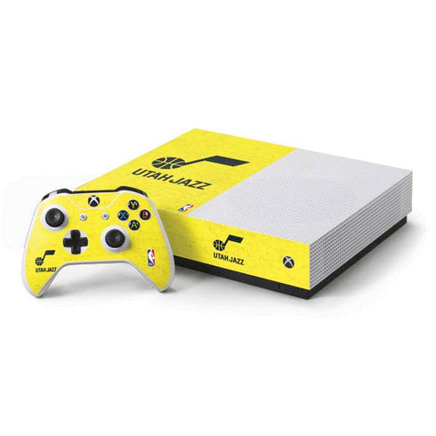NBA Utah Jazz Yellow Texture Xbox One S All-Digital Edition Bundle Skin