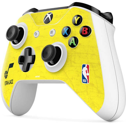 NBA Utah Jazz Yellow Texture Xbox One S Controller Skin