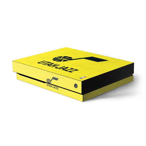 NBA Utah Jazz Yellow Texture Xbox One X Console Skin