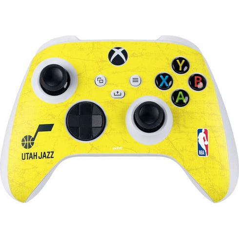 NBA Utah Jazz Yellow Texture Xbox Series S Controller Skin
