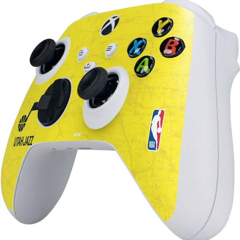 NBA Utah Jazz Yellow Texture Xbox Series S Controller Skin