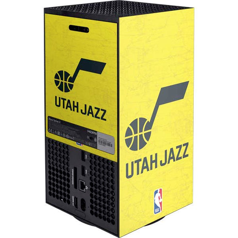 NBA Utah Jazz Yellow Texture Xbox Series X Console Skin
