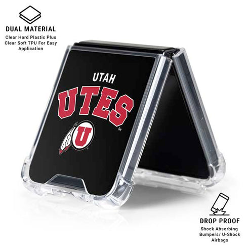 University of Utah Utes Logo Galaxy Z Flip6 Clear Case