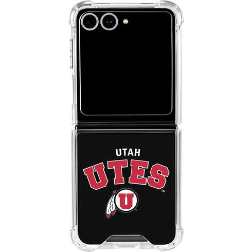 University of Utah Utes Logo Galaxy Z Flip7 Clear Case