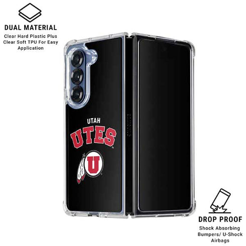 University of Utah Utes Logo Galaxy Z Fold7 Clear Case