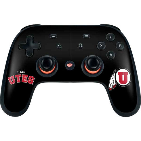 University of Utah Utes Logo Google Stadia Controller Skin