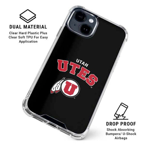 University of Utah Utes Logo iPhone 14 Plus Clear Case