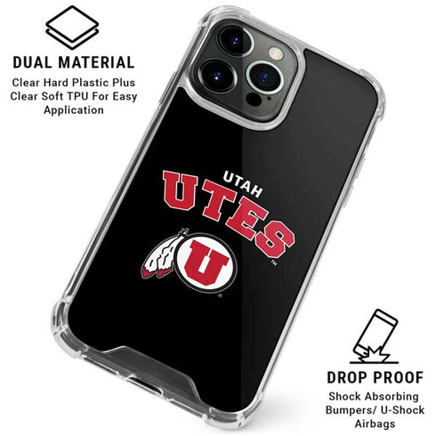 University of Utah Utes Logo iPhone 15 Pro Clear Case