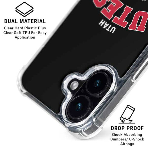 University of Utah Utes Logo iPhone 16 Clear Case