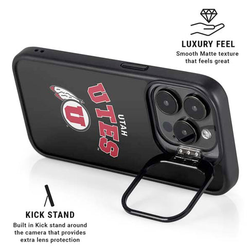 University of Utah Utes Logo iPhone 16 Pro Max Kickstand Case