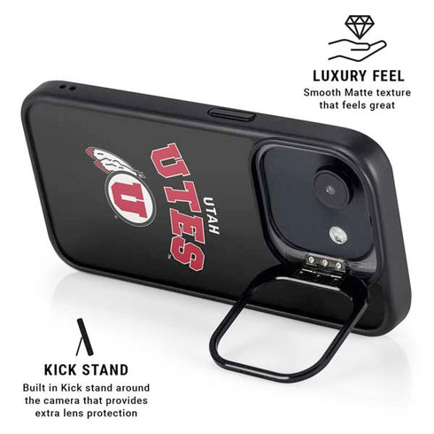 University of Utah Utes Logo iPhone 16e Kickstand Case