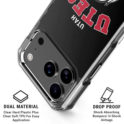 University of Utah Utes Logo iPhone 17 Pro Clear Case