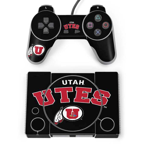 University of Utah Utes Logo PlayStation Classic Bundle Skin