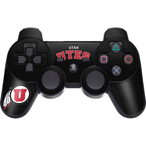 University of Utah Utes Logo PS3 Dual Shock wireless controller Skin