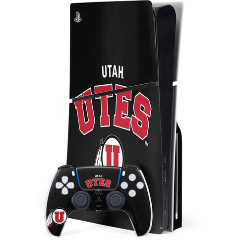 University of Utah Utes Logo PS5 Slim Disk Bundle Skin