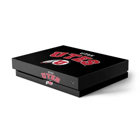 University of Utah Utes Logo Xbox One X Console Skin