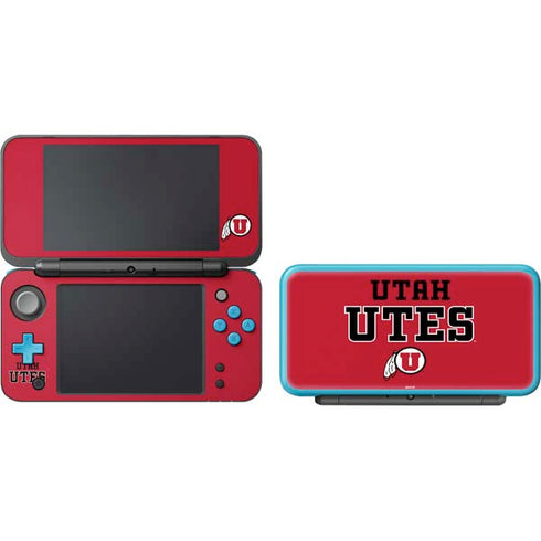 Utah Utes Text on Red Nintendo 2DS XL (2017) Skin