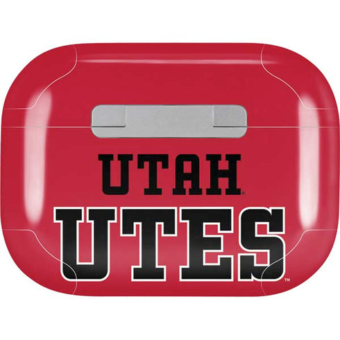 Utah Utes Text on Red AirPods Pro 2nd Gen Skin