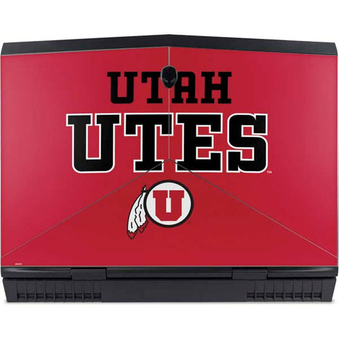 University of Utah Utes Text on Red Dell Alienware Skin