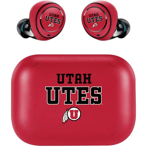 University of Utah Utes Text on Red Amazon Echo Buds Skin