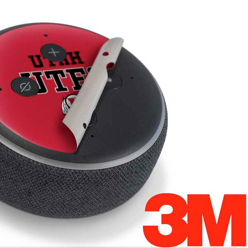 Utah Utes Text on Red Amazon Echo Dot 3 Skin