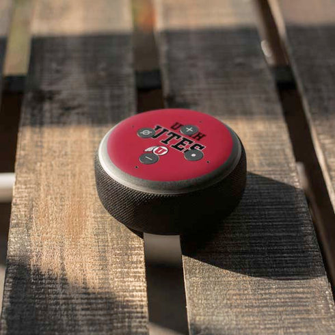 Utah Utes Text on Red Amazon Echo Dot 3 Skin