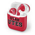 Utah Utes Text on Red Apple AirPods 2 Skin