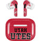 Utah Utes Text on Red Apple AirPods Pro Skin