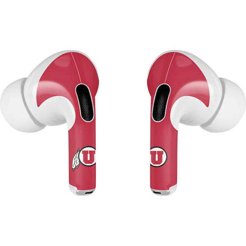Utah Utes Text on Red Apple AirPods Pro Skin