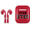 Utah Utes Text on Red Apple AirPods Skin