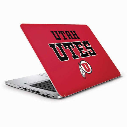 University of Utah Utes Text on Red HP Elitebook Skin