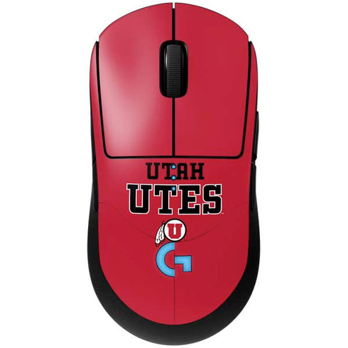University of Utah Utes Text on Red G Pro Wireless Gaming Mouse Skin