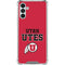 Utah Utes Text on Red Galaxy A13 5G Clear Case