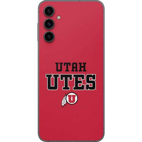 Utah Utes Text on Red Galaxy A14 5G Skin
