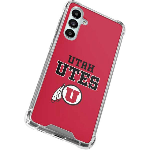 University of Utah Utes Text on Red Galaxy A16 5G Clear Case