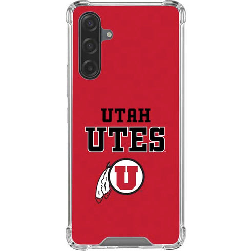 University of Utah Utes Text on Red Galaxy A17 Clear Case