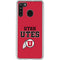 Utah Utes Text on Red Galaxy A21 Clear Case