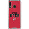Utah Utes Text on Red Galaxy A30 Clear Case