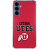University of Utah Utes Text on Red Galaxy A35 5G Clear Case