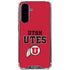 University of Utah Utes Text on Red Galaxy A36 5G Clear Case
