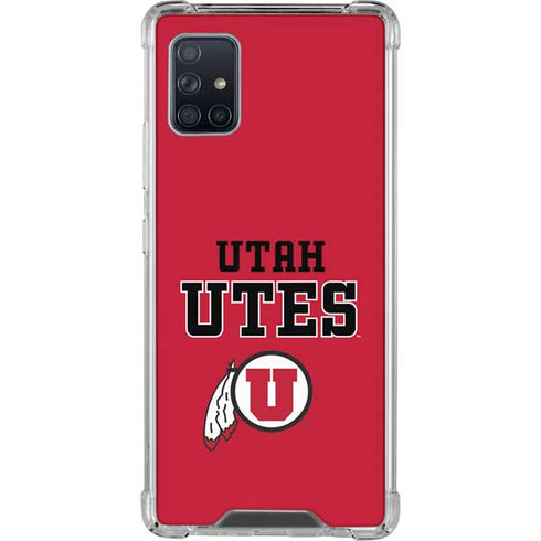 Utah Utes Text on Red Galaxy A51 5G Clear Case